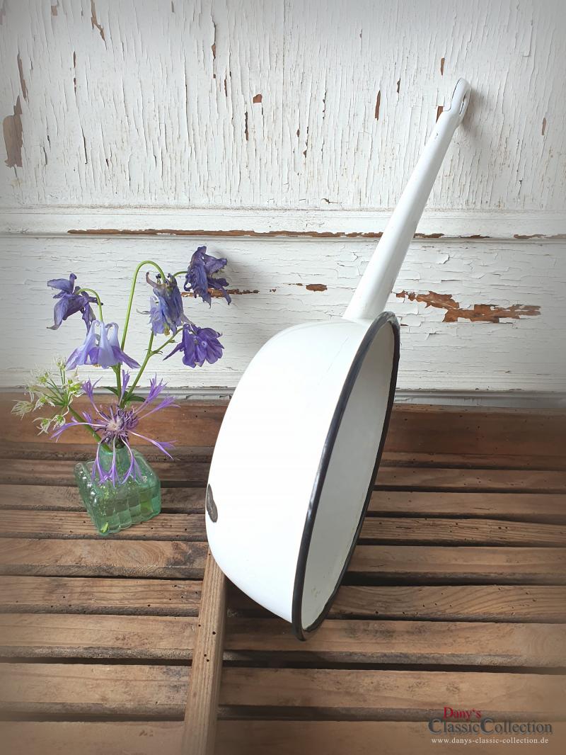 Emaille Küchensieb ~ Abtropfsieb ~ Durchschlag ~ Sieb weiß ~ Rand schwarz ~ Vintage Küchendekor ~ Landhausküche ~ Bauernhaus ~ ht2759