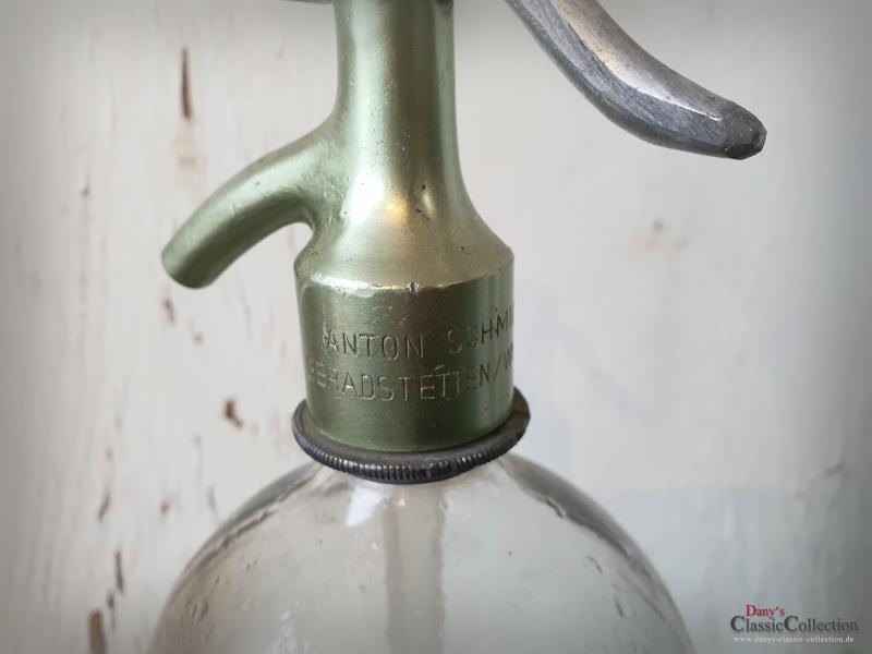 VERKAUFT ! Siphon Soda ~ schwere Sodaflasche ~ Wasserspender ~ Deutsche Soda Zentrale ~ Kopf metallic ~ hw3222gr