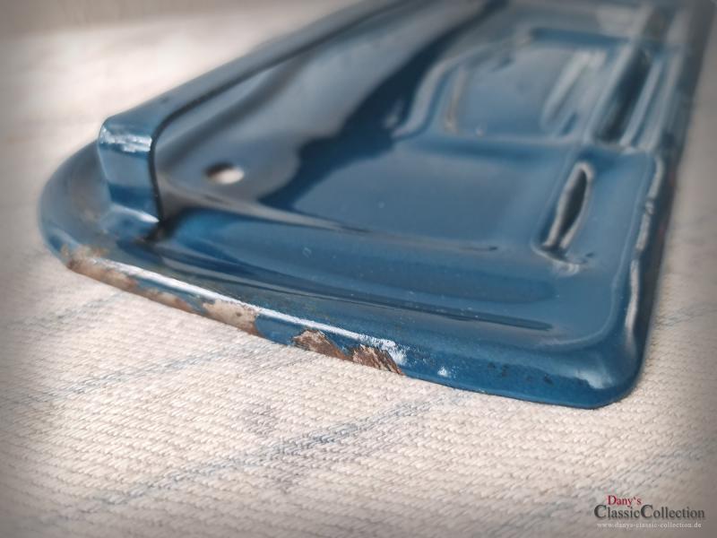 VERKAUFT ! Emaille Löffelblech ~ petrol blau ~ Wandhalterung ~ Kelle ~ Schaumkelle ~ Landhaus Küche ~ Sammlerstück ~ hx4120bl