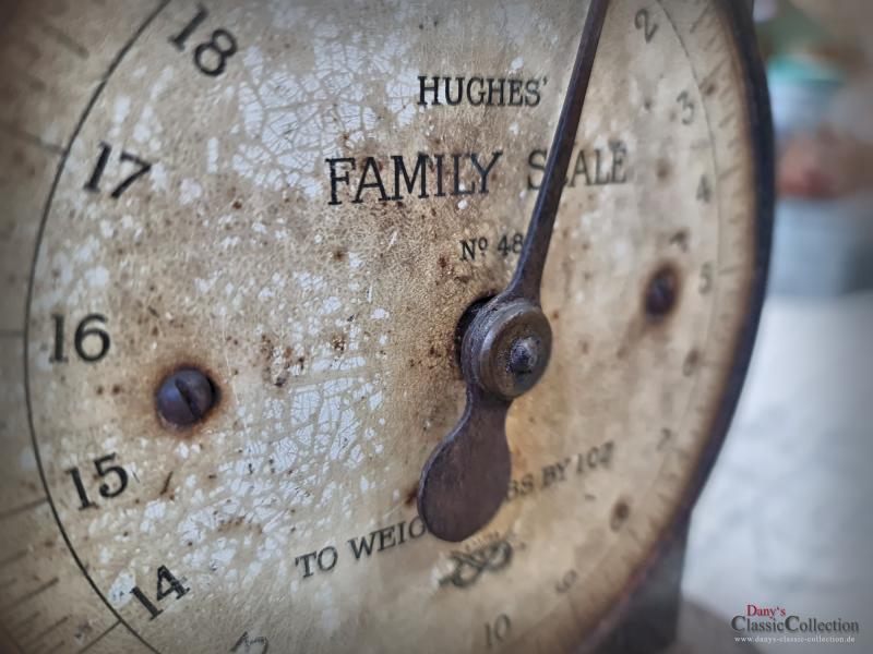 VERKAUFT ! Hughes Family Scale ~ Salter Tellerwaage ~ Küchenwaage ~ 10 kg Waage Gusseisen ~ Rustikale Küchendeko ~ Vintage Landhausküche ~ hx4765