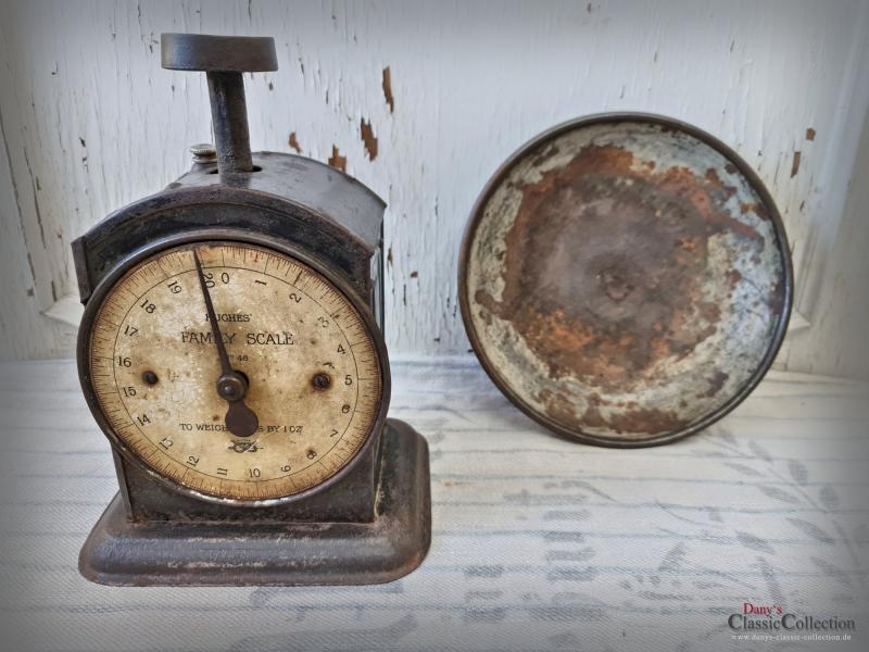 VERKAUFT ! Hughes Family Scale ~ Salter Tellerwaage ~ Küchenwaage ~ 10 kg Waage Gusseisen ~ Rustikale Küchendeko ~ Vintage Landhausküche ~ hx4765