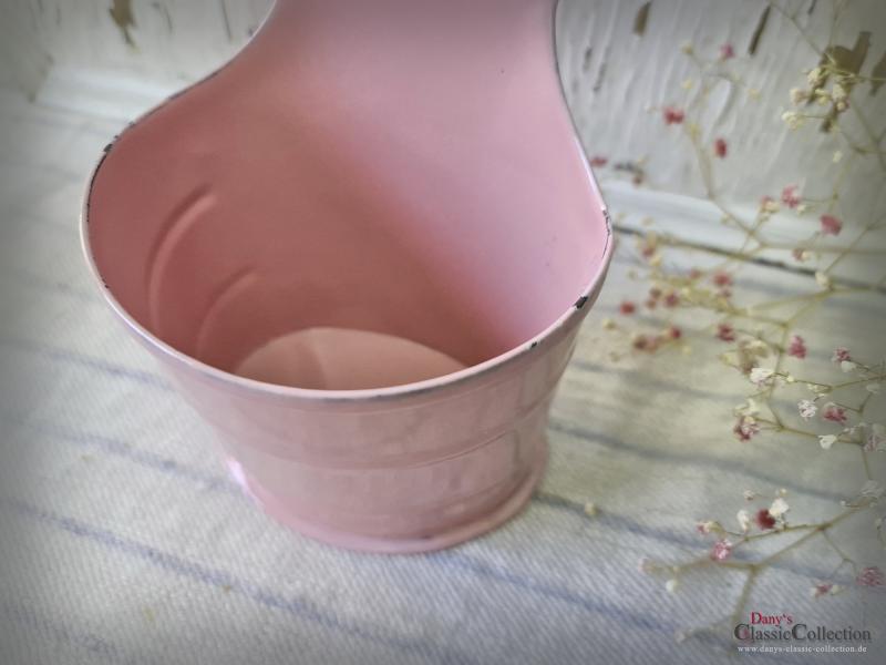 VERKAUFT ! ROSA Emaille Wandbehälter ~ Vorratsgefäss ~ Frankreich ~ Stiftehalter ~ altrosa Email ~ Landhaus Küche ~ Sammlerstück ~ ehg21eerwb