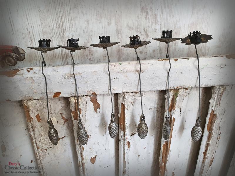 VERKAUFT ! 12 Christbaum Pendel Kerzenhalter mit Gewichten ~ Baumkerzenhalter silber ~ Weihnachtsbaum ~ Kerzenhalter ~ Brocante ~ Shabby Chic ~hx4760