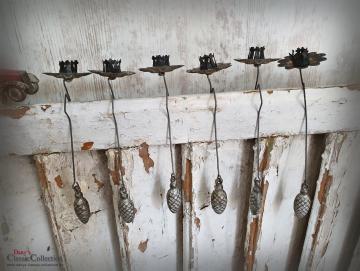 VERKAUFT ! 12 Christbaum Pendel Kerzenhalter mit Gewichten ~ Baumkerzenhalter silber ~ Weihnachtsbaum ~ Kerzenhalter ~ Brocante ~ Shabby Chic ~hx4760