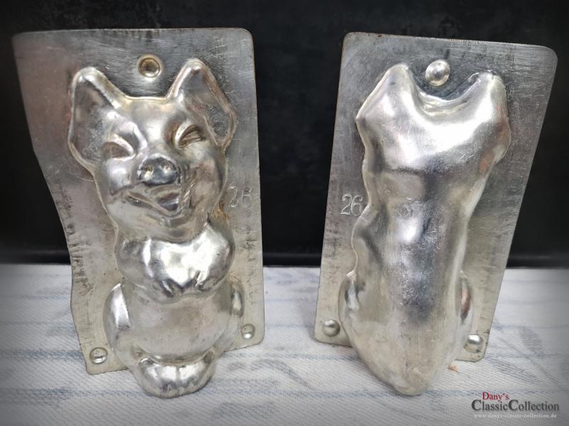 Schwein 15 cm lachend ~ Schokoladenform ~ Osterdeko alt ~ seltenes Sammlerstück Bäckerei ~ Frohe Ostern ~ Landhaus Deko ~ hy6324