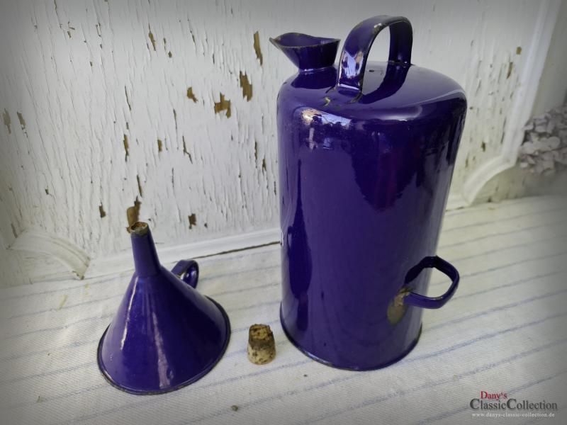 Traumhafte 2 L Ölkanne ~ Petroleum ~ Landhaus ~ Garagen Deko ~ Oldtimergarage ~ Werkstatt blau ~ Tankstelle ~ Männergeschenk ~ ehg21sdbpk