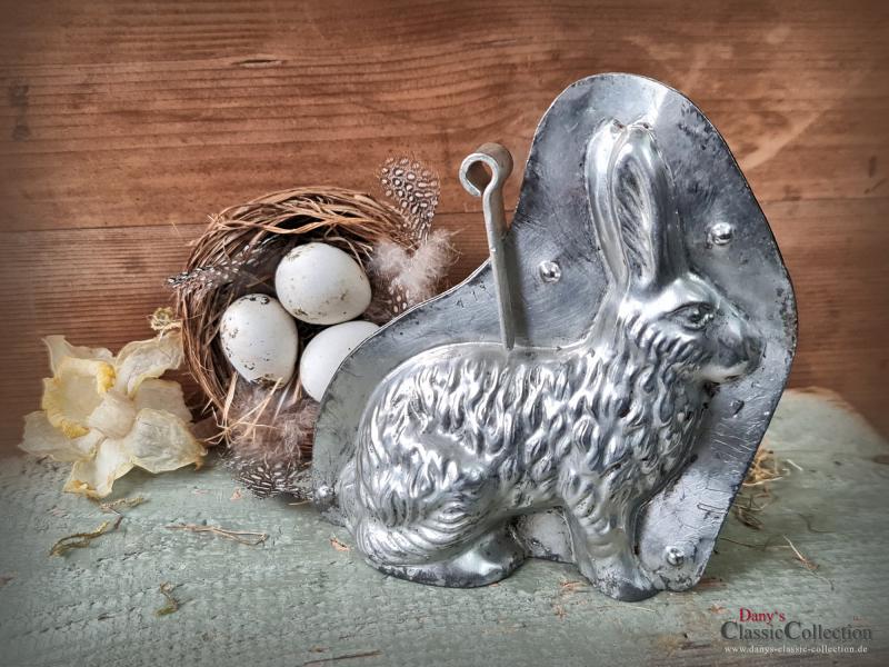 VERKAUFT ! Alte Hasen Schokoladenform 13,5 cm ~ Hase hockend ~ Osterdeko ~ Sammlerstück ~ Frohe Ostern ~ Küchendekoration ~ hy5321h7