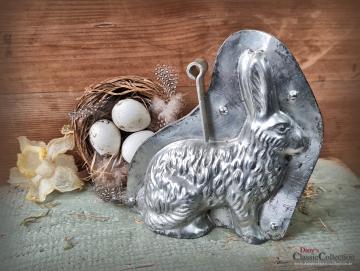 VERKAUFT ! Alte Hasen Schokoladenform 13,5 cm ~ Hase hockend ~ Osterdeko ~ Sammlerstück ~ Frohe Ostern ~ Küchendekoration ~ hy5321h7