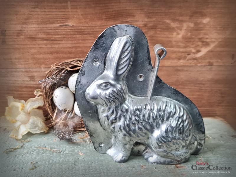 VERKAUFT ! Alte Hasen Schokoladenform 13,5 cm ~ Hase hockend ~ Osterdeko ~ Sammlerstück ~ Frohe Ostern ~ Küchendekoration ~ hy5321h7