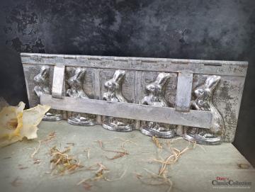 VERKAUFT ! 5 Hasen ~ Schokoladenform mit Scharnier ~ HERIS Osterhase #403 ~ Vintage Osterdeko ~ Frohe Ostern ~ Landhausdekor ~ Sammlerstück ~ hy5397f2