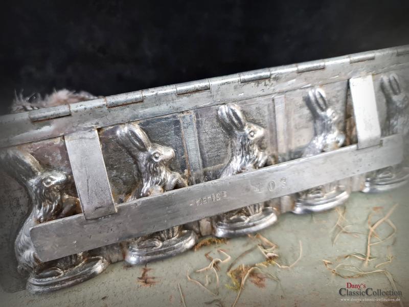 VERKAUFT ! 5 Hasen ~ Schokoladenform mit Scharnier ~ HERIS Osterhase #403 ~ Vintage Osterdeko ~ Frohe Ostern ~ Landhausdekor ~ Sammlerstück ~ hy5397f2