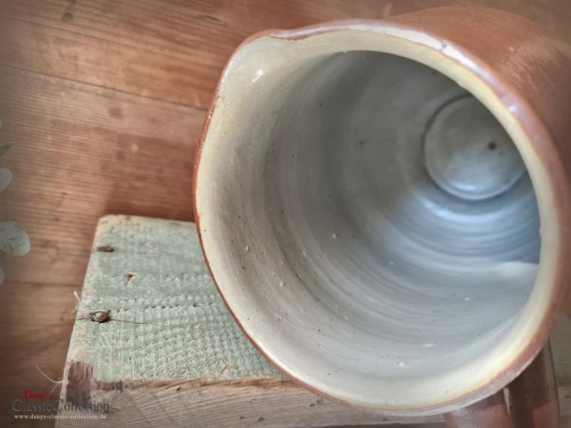 VERKAUFT - Alter Steinzeug Wasserkrug ~ Steingut ~Tonkrug ~ braun ~ lasiert ~ Bauernkeramik ~ rustikale Deko ~ Landhausküche ~ pk22hdtkb