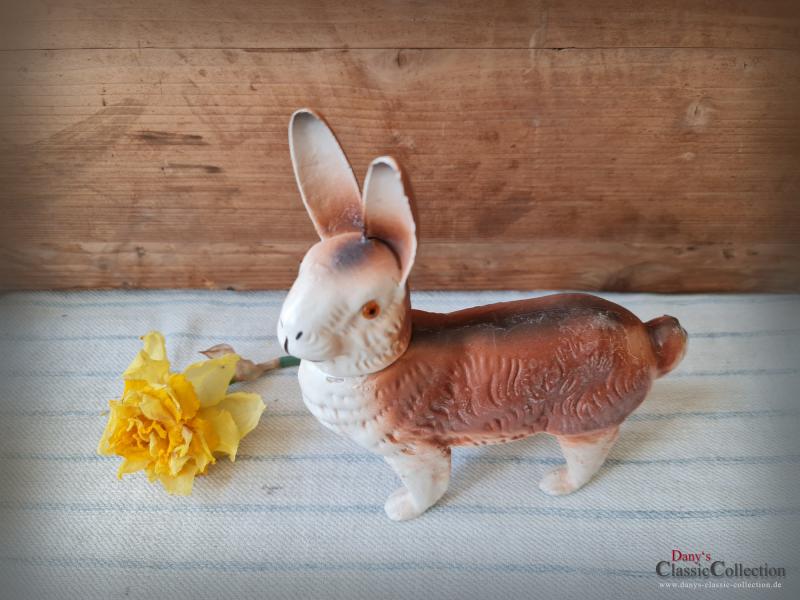 VERKAUFT ! Pappmaché Osterhasen Candy Container ~ Osterdekoration ~ Vintage Sammlerstück ~ Made in Germany ~ hy5441