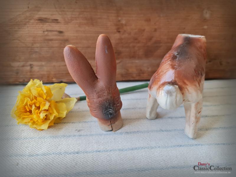 VERKAUFT ! Pappmaché Osterhasen Candy Container ~ Osterdekoration ~ Vintage Sammlerstück ~ Made in Germany ~ hy5441