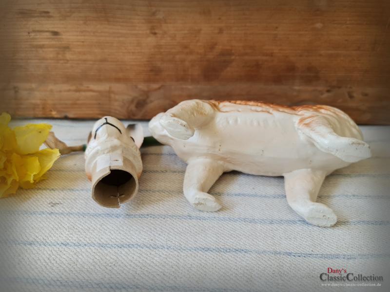 VERKAUFT ! Pappmaché Osterhasen Candy Container ~ Osterdekoration ~ Vintage Sammlerstück ~ Made in Germany ~ hy5441