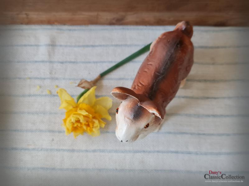 VERKAUFT ! Pappmaché Osterhasen Candy Container ~ Osterdekoration ~ Vintage Sammlerstück ~ Made in Germany ~ hy5441