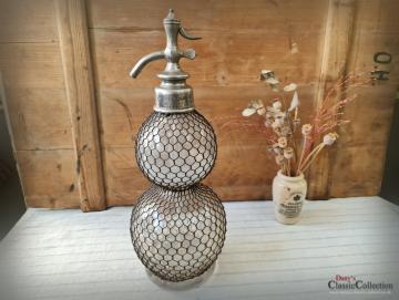 VERKAUFT ! Antiker Doppelbauch-Siphon ~ Frankreich ~ 1890 / 1900 ~ Vintage Homedekor ~ sf22hhddb