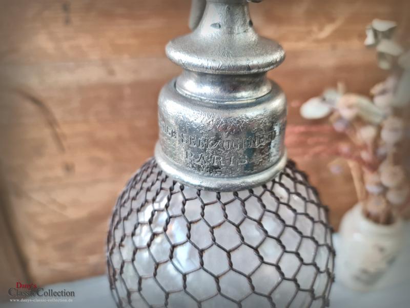 VERKAUFT ! Antiker Doppelbauch-Siphon ~ Frankreich ~ 1890 / 1900 ~ Vintage Homedekor ~ sf22hhddb