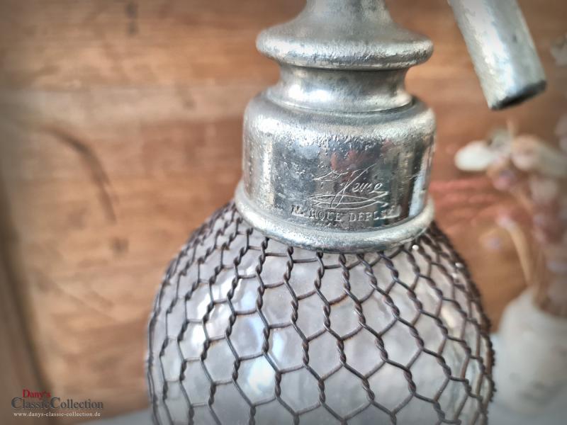 VERKAUFT ! Antiker Doppelbauch-Siphon ~ Frankreich ~ 1890 / 1900 ~ Vintage Homedekor ~ sf22hhddb