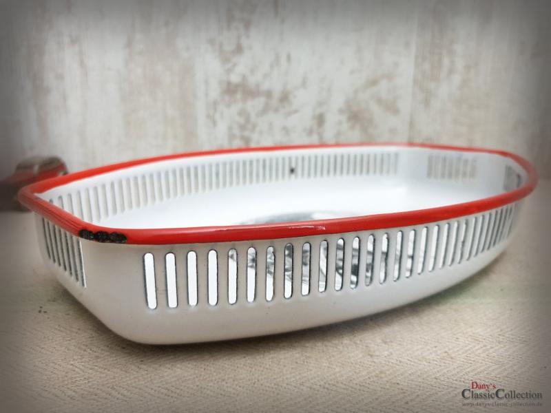 Emaille Brotschale ~ weiße Emaille Schale ~ Alpine Landschaft ~ Vintage Deko ~ Bauernhaus Dekoration ~ D.R.G.M ~ hy5762