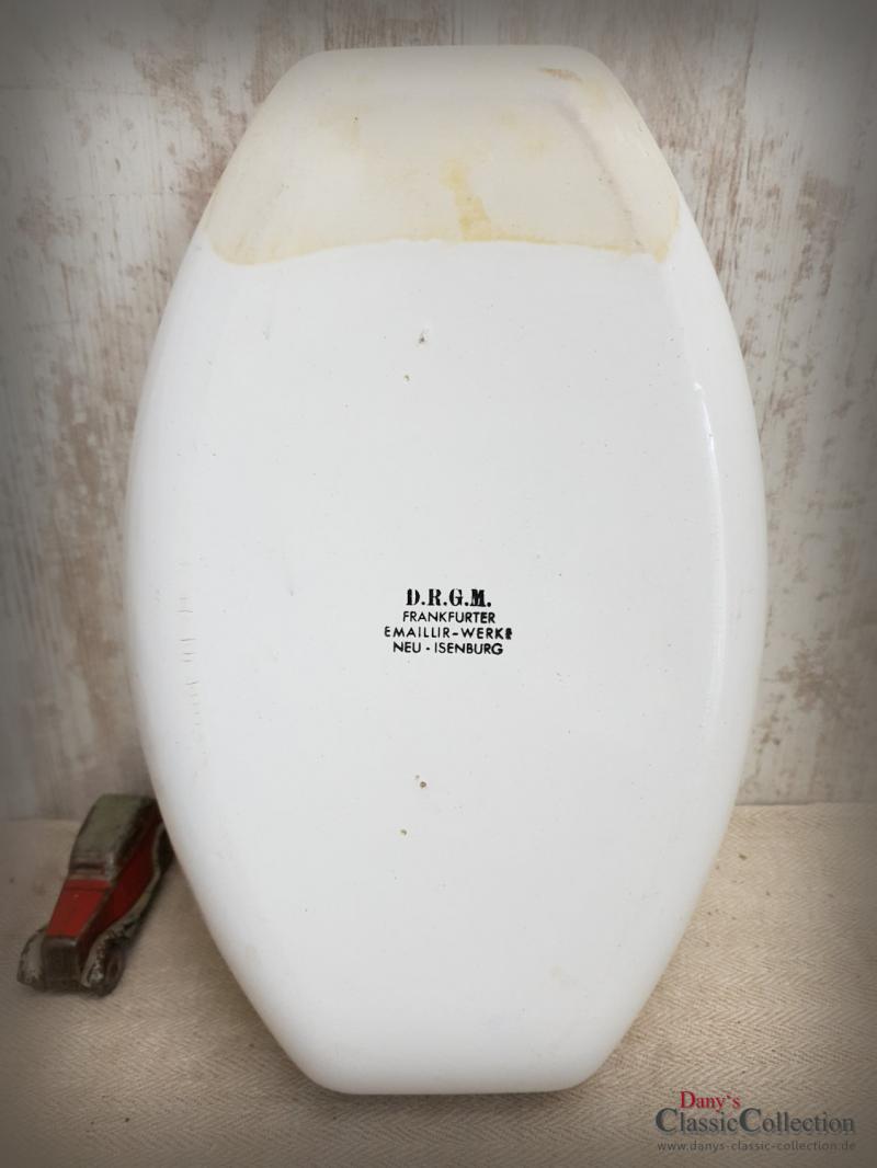 Emaille Brotschale ~ weiße Emaille Schale ~ Alpine Landschaft ~ Vintage Deko ~ Bauernhaus Dekoration ~ D.R.G.M ~ hy5762