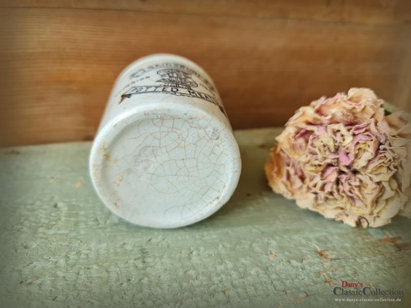 VERKAUFT ! Sainsburys Potted Meats ~ ORIGINAL antike Keramik ~ Aufbewahrung ~ Pottery ~ Steingut ~ Werbung ~ Dundee ~ Vintage Küche ~ hw3471
