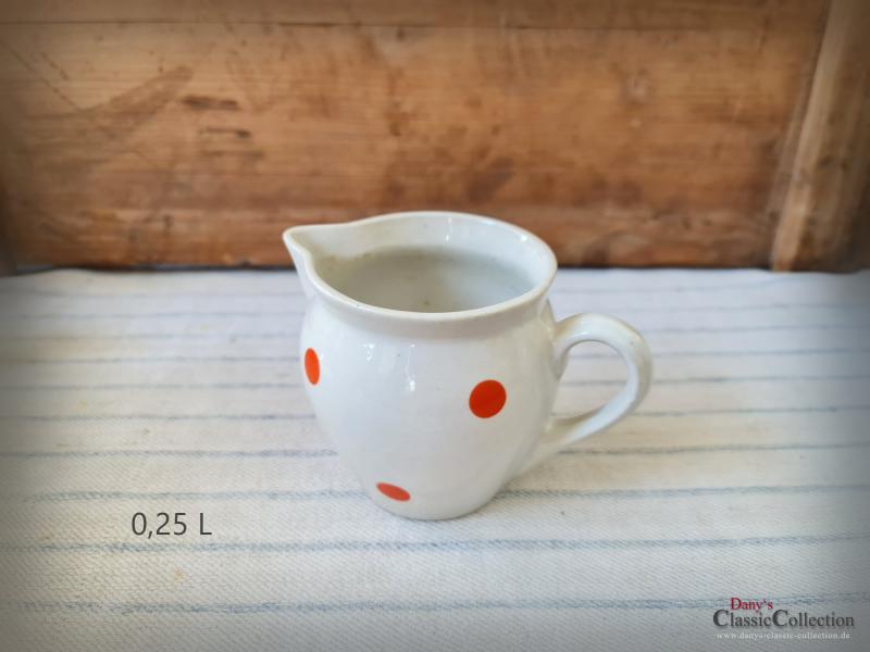 5 Polka Dot Krüge ~ Kännchen 0,25 - 1,5 L ~ Keramik ~ Porzellan ~ Vintage ~ Landhausküche ~ pk22tdpdk