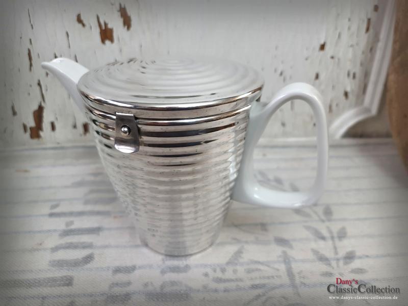 VERKAUFT ! versilberte WMF Warmhaltekanne ~ Bienenkorb Kaffeekanne ~ 1 Liter ~ 50er Jahre ~ Designklassiker ~ Bauscher Weiden ~ Sammlerstück ~ hs1450