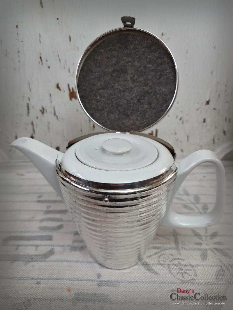 VERKAUFT ! versilberte WMF Warmhaltekanne ~ Bienenkorb Kaffeekanne ~ 1 Liter ~ 50er Jahre ~ Designklassiker ~ Bauscher Weiden ~ Sammlerstück ~ hs1450