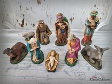 VERKAUFT ! Krippenfiguren SET ~ Jesus Maria Josef Heilige 3 Könige Esel Kuh Schaf ~ wd22kfs