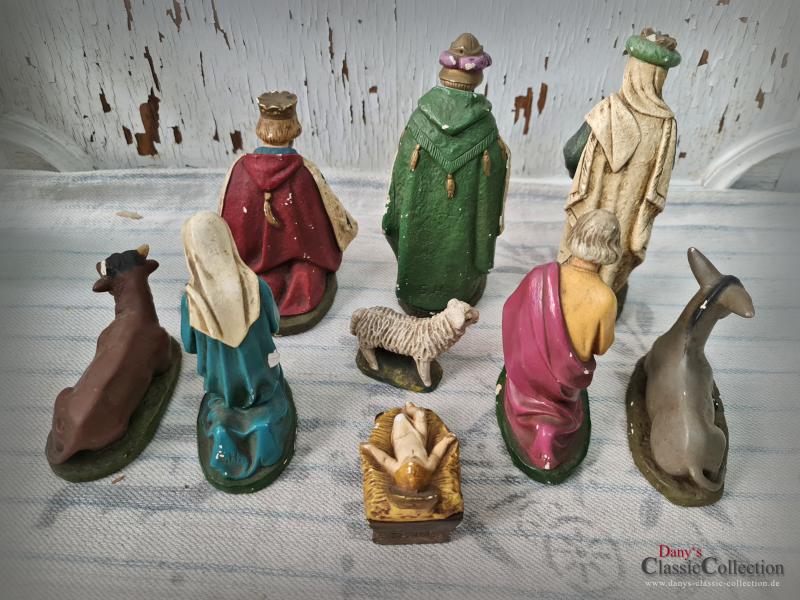 VERKAUFT ! Krippenfiguren SET ~ Jesus Maria Josef Heilige 3 Könige Esel Kuh Schaf ~ wd22kfs