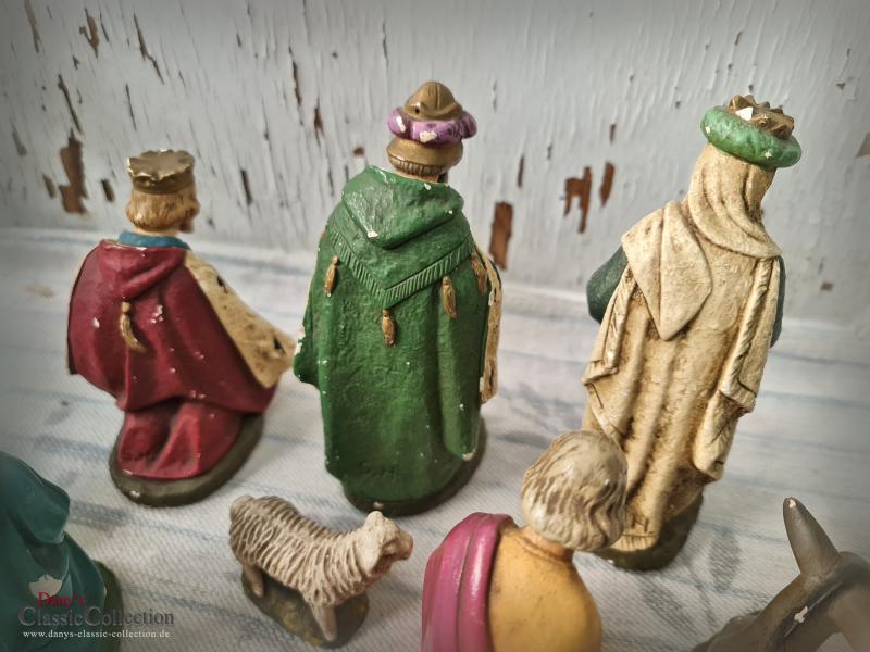 VERKAUFT ! Krippenfiguren SET ~ Jesus Maria Josef Heilige 3 Könige Esel Kuh Schaf ~ wd22kfs
