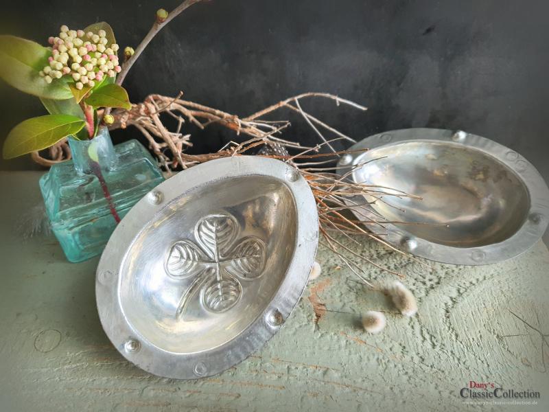 2-teilige 10 cm Schokoladenform ~ Mini Ei mit Kleeblatt ~ Glücksklee ~ Glücksbringer ~ Sammlerstück ~ Oster Deko ~ Vintage Home ~ hy5379