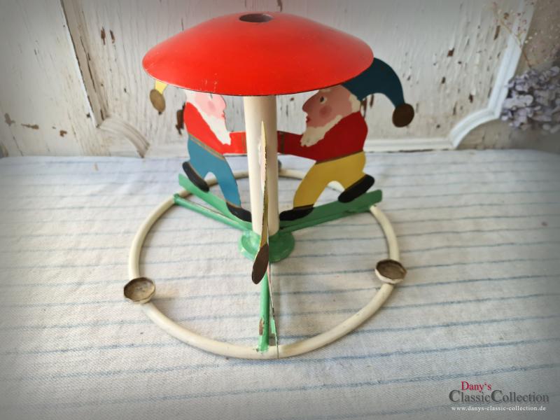 VERKAUFT ! Christbaumständer mit 3 Wichteln ~ Weihnachtsbaumständer mit Zwergen ~ lackiert ~ Weihnachten ~ Weihnachtsbaum ~ Böhmen