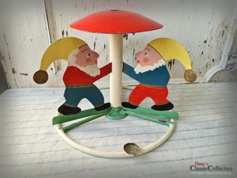 VERKAUFT ! Christbaumständer mit 3 Wichteln ~ Weihnachtsbaumständer mit Zwergen ~ lackiert ~ Weihnachten ~ Weihnachtsbaum ~ Böhmen