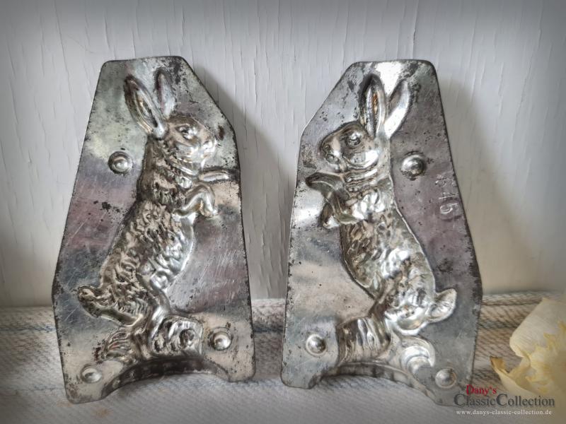 VERKAUFT ! Alte 12 cm H.Walter Hasen Schokoladenform ~ aufrechter Osterhase ~ Vintage Osterdeko ~ Sammlerstück ~ Frohe Ostern