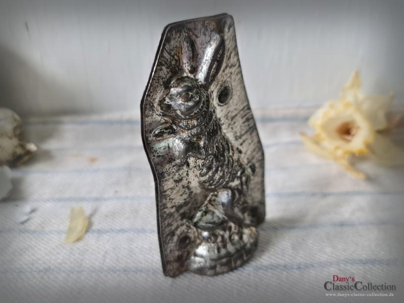 VERKAUFT ! Alte 12 cm H.Walter Hasen Schokoladenform ~ aufrechter Osterhase ~ Vintage Osterdeko ~ Sammlerstück ~ Frohe Ostern