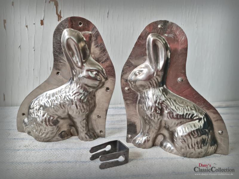 VERKAUFT ! Alte 15 cm Hasen Schokoladenform 13,5 cm ~ Hase hockend ~ Osterdeko ~ Sammlerstück ~ Frohe Ostern ~ Küchendekoration