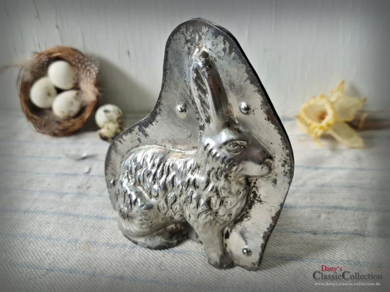 VERKAUFT ! Alte 13,5 cm Hasen Schokoladenform 13,5 cm ~ Hase hockend ~ Osterdeko ~ Sammlerstück ~ Frohe Ostern ~ Küchendekoration