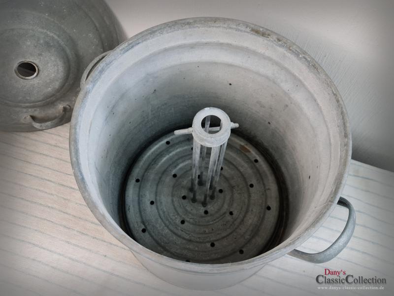 VERKAUFT ! 30 L Zinktopf 3-teilig mit Deckel ~ Zink Kochtopf 3-teilig ~ Vintage Übertopf ~ Gartendeko rustikal ~ Pflanzpott ~ Landhausdeko