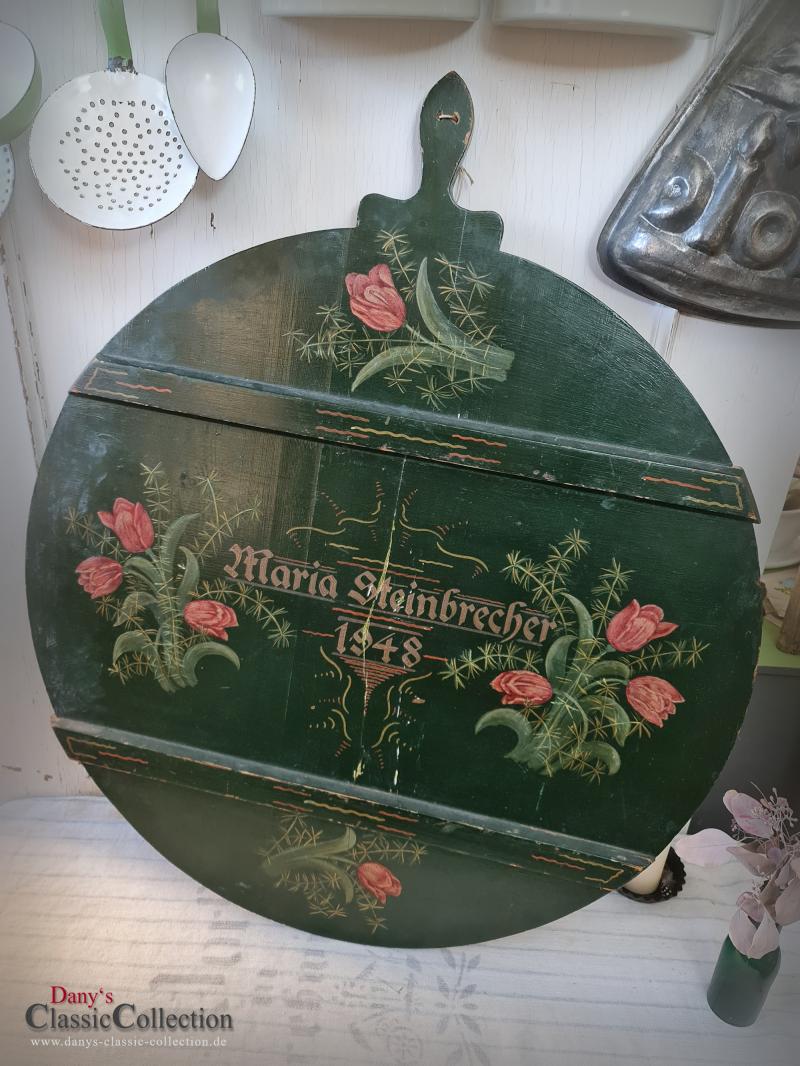 VERKAUFT ! SELTENES handbemaltes XXL Teigbrett ~ Kuchenbrett ~ Bäckerbrett ~ Brotzeitbrett ~ Vintage Landhausküche ~ Bauernhaus