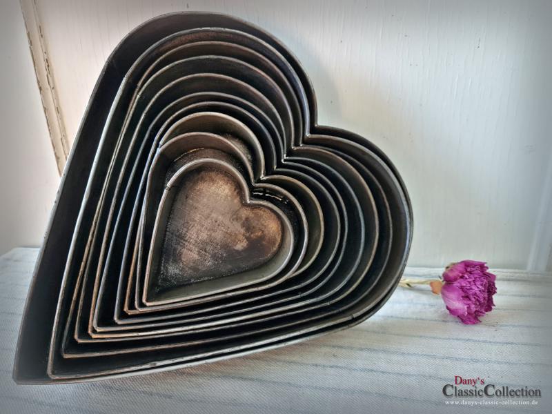 VERKAUFT ! Herz Backformen mit festem Boden ~ Edel Shabby ~ rustikale Landhausküche ~ Vintage Deko ~ Brocante