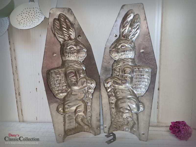 VERKAUFT ! 43 cm Kilometer Hase ~ seltene Schokoladen Schauform ~ Metallform ~ Patisserie ~ Wanderhase ~ Sammlerstück ~ Frohe Ostern