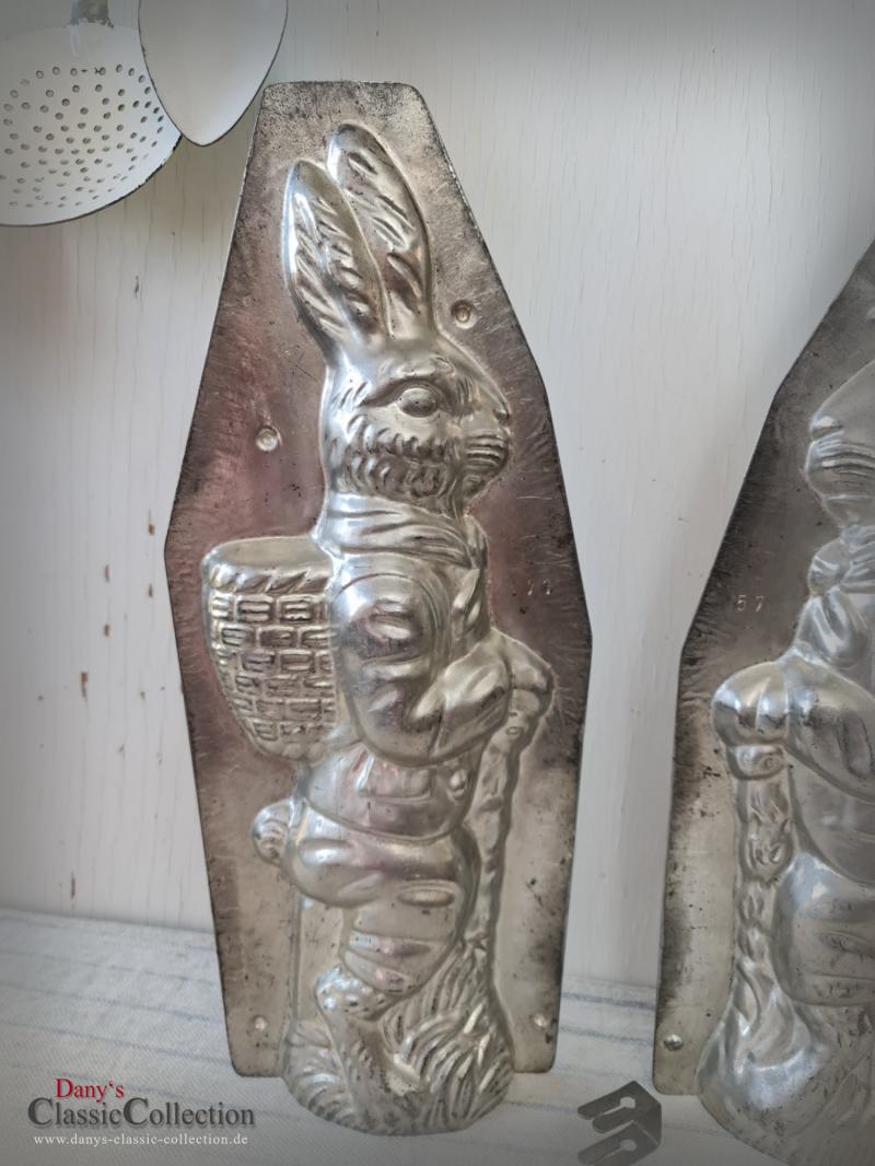 VERKAUFT ! 43 cm Kilometer Hase ~ seltene Schokoladen Schauform ~ Metallform ~ Patisserie ~ Wanderhase ~ Sammlerstück ~ Frohe Ostern