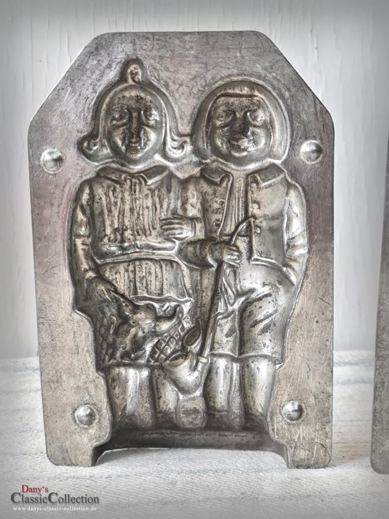 VERKAUFT ! 15 cm Max & Moritz Schokoladenform ~ seltene Gießform ~ Rarität ~ Wilhelm Busch Lausbuben ~ H. Walter Sammlerstück