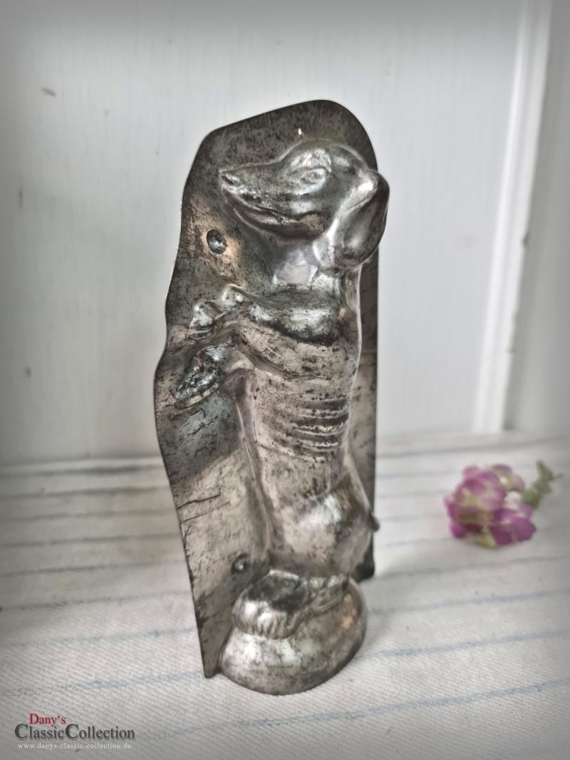 VERKAUFT ! 21 cm Dackel Schokoladenform ~ Halbe Form ~ Männchen machen ~ Langhaar Dackel ~ Teckel Form ~ Haustier ~ Sammlerstück