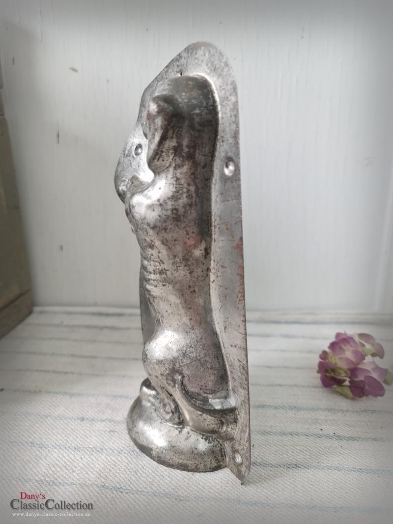 VERKAUFT ! 21 cm Dackel Schokoladenform ~ Halbe Form ~ Männchen machen ~ Langhaar Dackel ~ Teckel Form ~ Haustier ~ Sammlerstück