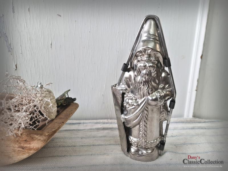 VERKAUFT ! Santa mit Bärchen im Sack 22,5 cm ~ Schokoladenform ~ Nikolaus ~ Metallform ~ Sammlerstück ~ Weihnachtsdeko