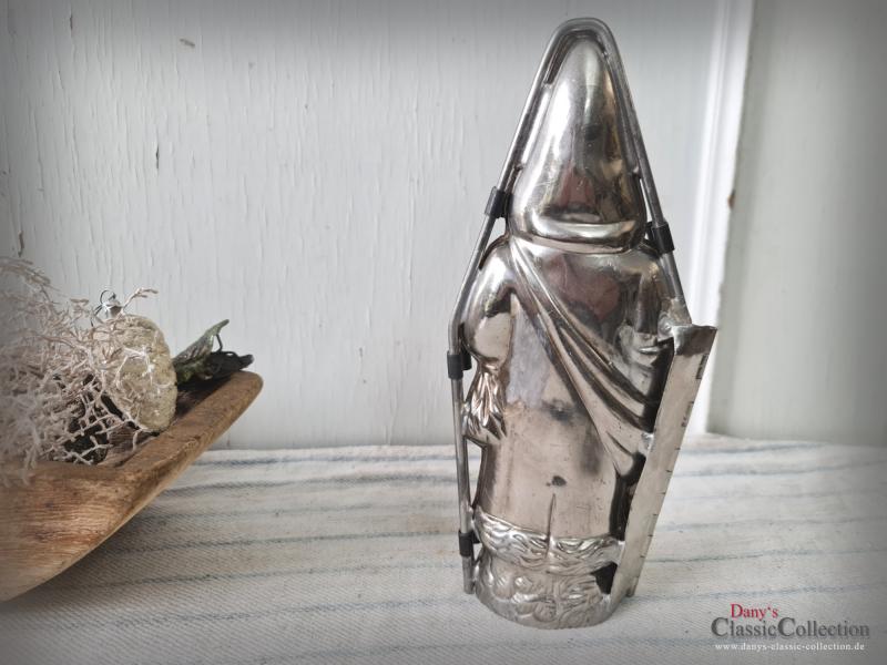 VERKAUFT ! Santa mit Bärchen im Sack 22,5 cm ~ Schokoladenform ~ Nikolaus ~ Metallform ~ Sammlerstück ~ Weihnachtsdeko