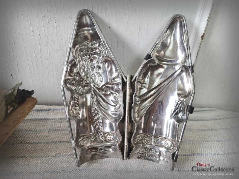VERKAUFT ! Santa mit Bärchen im Sack 22,5 cm ~ Schokoladenform ~ Nikolaus ~ Metallform ~ Sammlerstück ~ Weihnachtsdeko